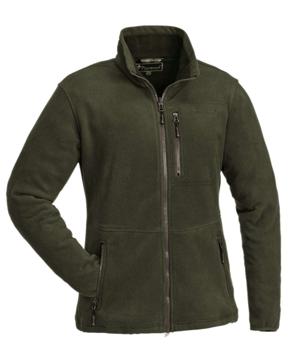 Green Coloured Pinewood Womens Finnveden Fleece Jacket on white background #colour_green