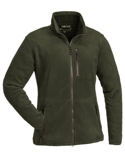 Green Coloured Pinewood Womens Finnveden Fleece Jacket on white background #colour_green