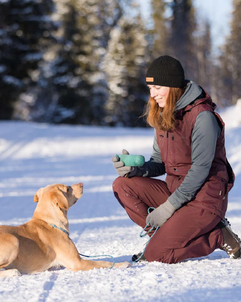 Dark Storm Blue coloured Pinewood Womens Finnveden Hoodie on snow background #colour_dark-storm-blue