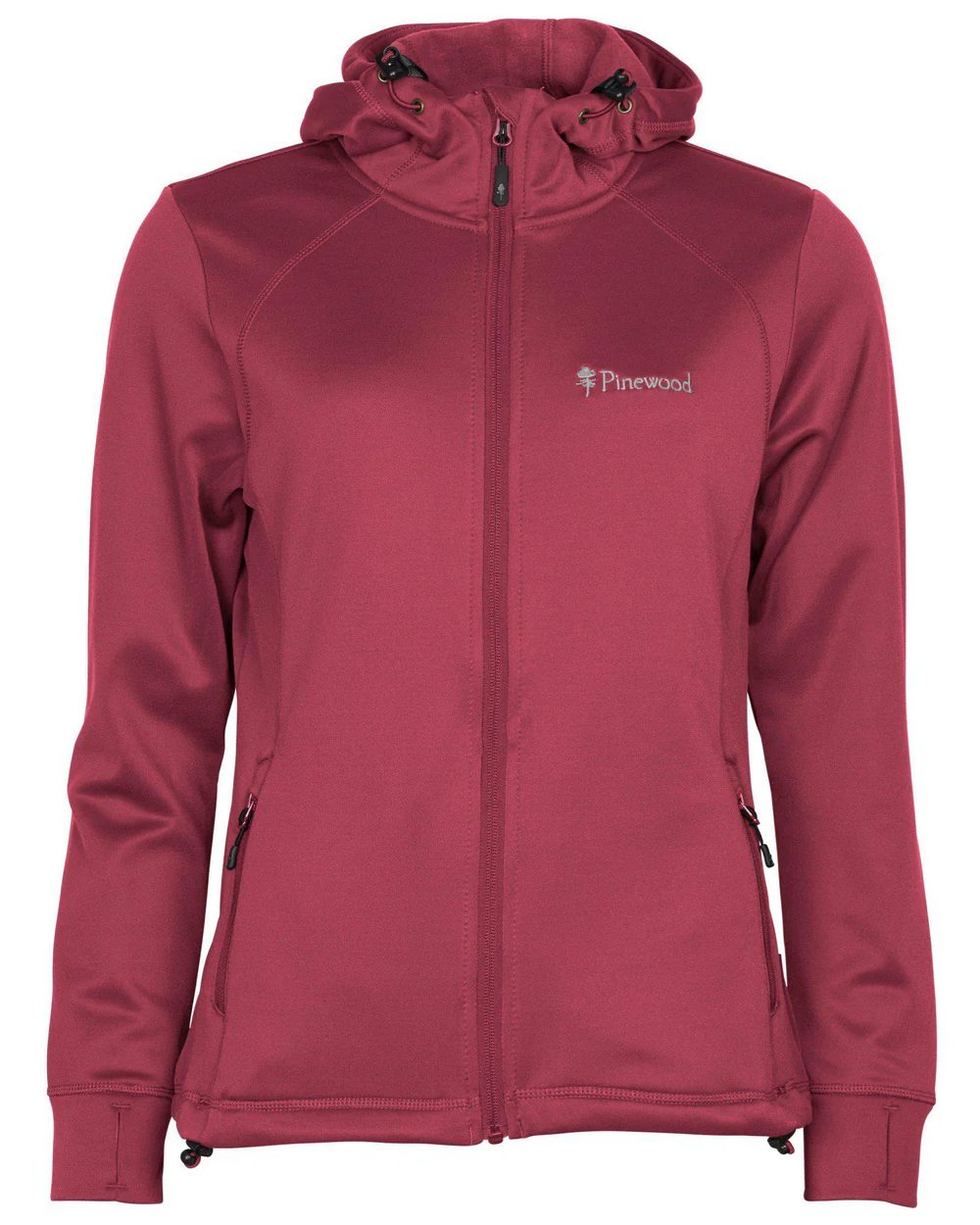 Dusty Dark Pink coloured Pinewood Womens Finnveden Hoodie on white background #colour_dusty-dark-pink