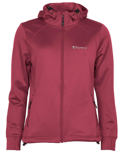 Dusty Dark Pink coloured Pinewood Womens Finnveden Hoodie on white background #colour_dusty-dark-pink