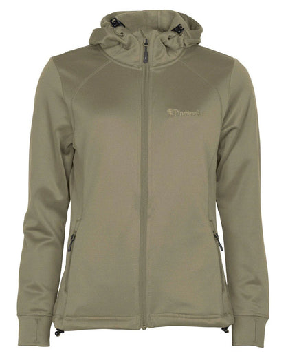 Mid Khaki coloured Pinewood Womens Finnveden Hoodie on white background #colour_mid-khaki