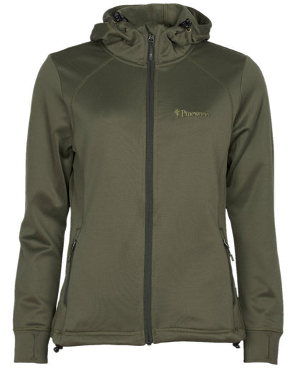 Olive Coloured Pinewood Womens Finnveden Hoodie on white background #colour_olive