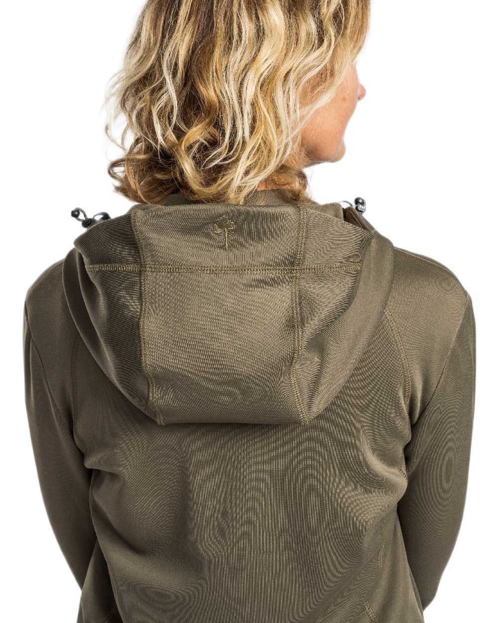 Olive Coloured Pinewood Womens Finnveden Hoodie on white background #colour_olive