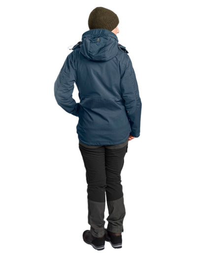 Dark Dive Coloured Pinewood Womens Finnveden Hybrid Extreme Jacket on white background #colour_dark-dive
