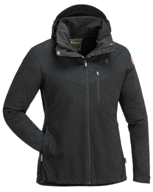 Black Coloured Pinewood Womens Finnveden Hybrid Jacket on white background #colour_black