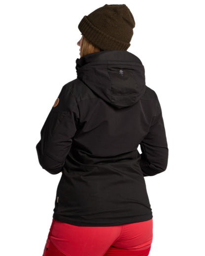 Black Coloured Pinewood Womens Finnveden Hybrid Jacket on white background #colour_black