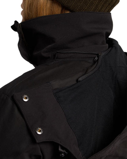 Black Coloured Pinewood Womens Finnveden Hybrid Jacket on white background #colour_black