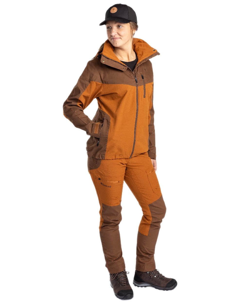 Fudge Nougat Coloured Pinewood Womens Finnveden Hybrid Jacket on white background #colour_fudge-nougat