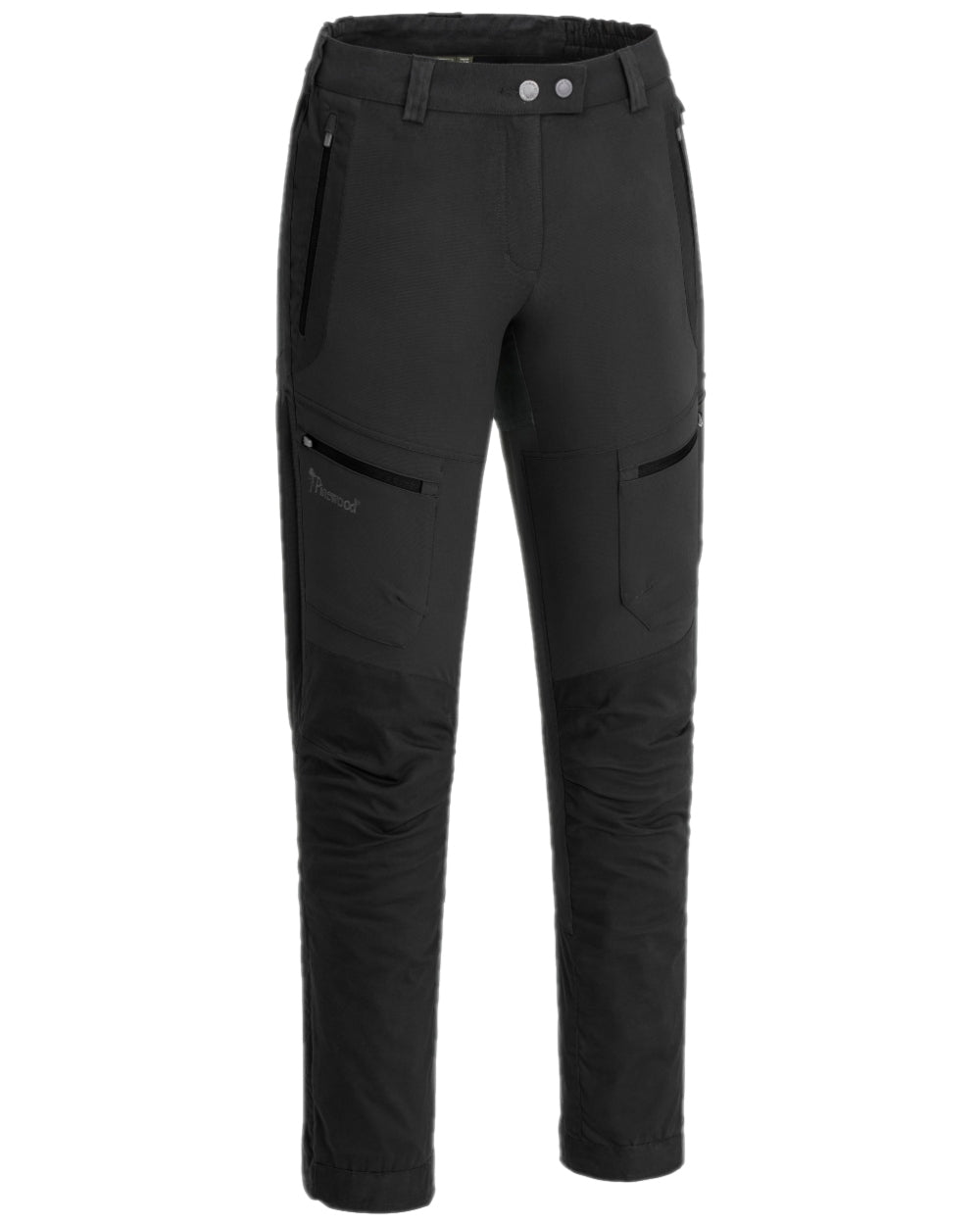 Black Coloured Pinewood Womens Finnveden Hybrid Trousers on white background #colour_black