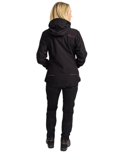 Black Coloured Pinewood Womens Finnveden Hybrid Trousers on white background #colour_black