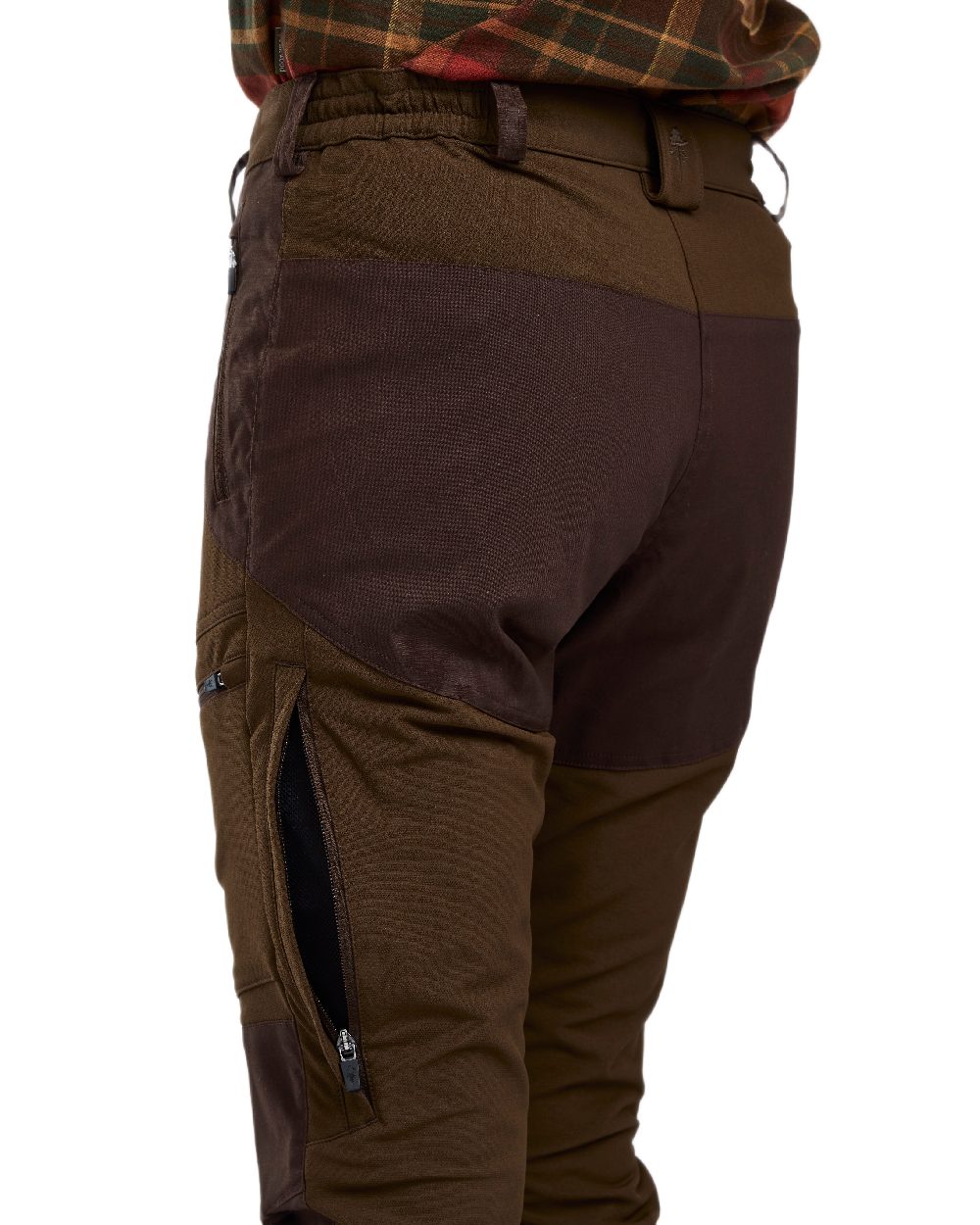 Dark Brown Coloured Pinewood Womens Finnveden Hybrid Trousers on white background #colour_dark-brown
