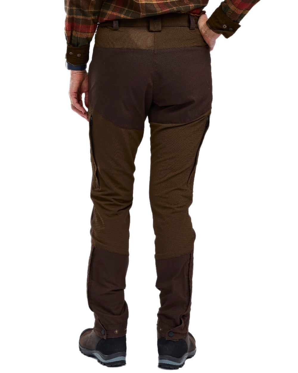 Dark Brown Coloured Pinewood Womens Finnveden Hybrid Trousers on white background #colour_dark-brown