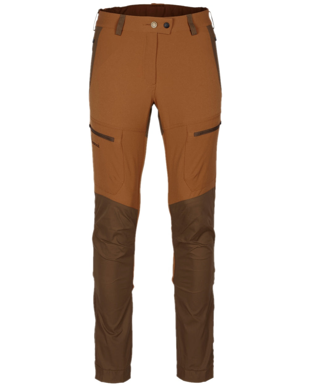 Fudge Nougat Coloured Pinewood Womens Finnveden Hybrid Trousers on white background #colour_fudge-nougat