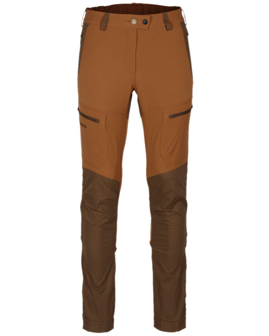 Fudge Nougat Coloured Pinewood Womens Finnveden Hybrid Trousers on white background #colour_fudge-nougat