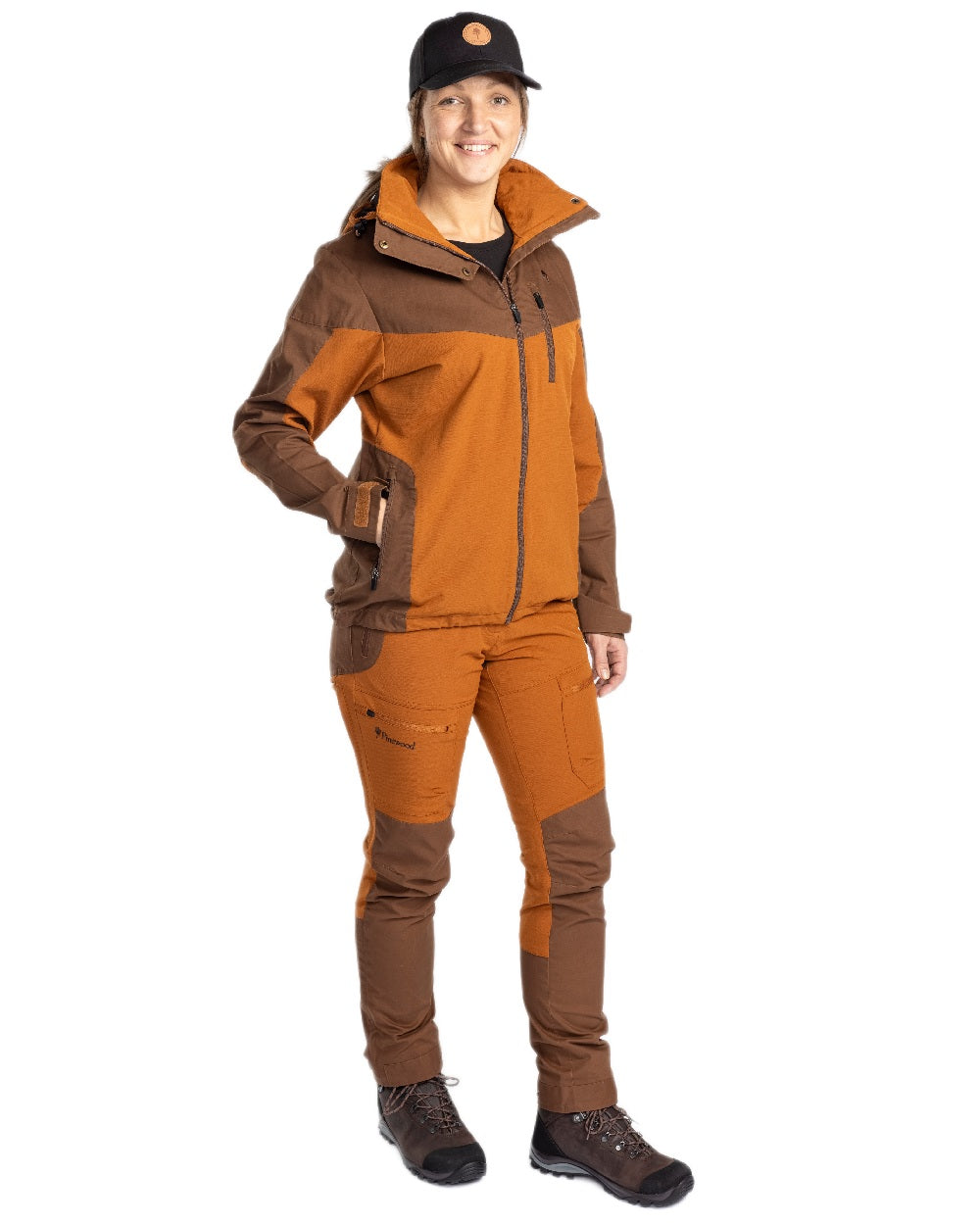 Fudge Nougat Coloured Pinewood Womens Finnveden Hybrid Trousers on white background #colour_fudge-nougat