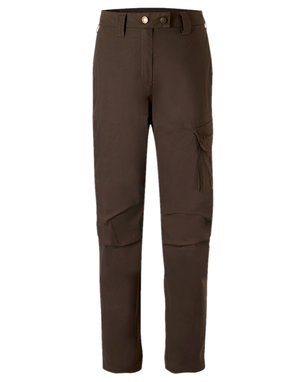 Dark Brown Coloured Pinewood Womens Finnveden Outdoor Trousers on white background #colour_dark-brown