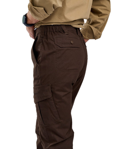 Dark Brown Coloured Pinewood Womens Finnveden Outdoor Trousers on white background #colour_dark-brown