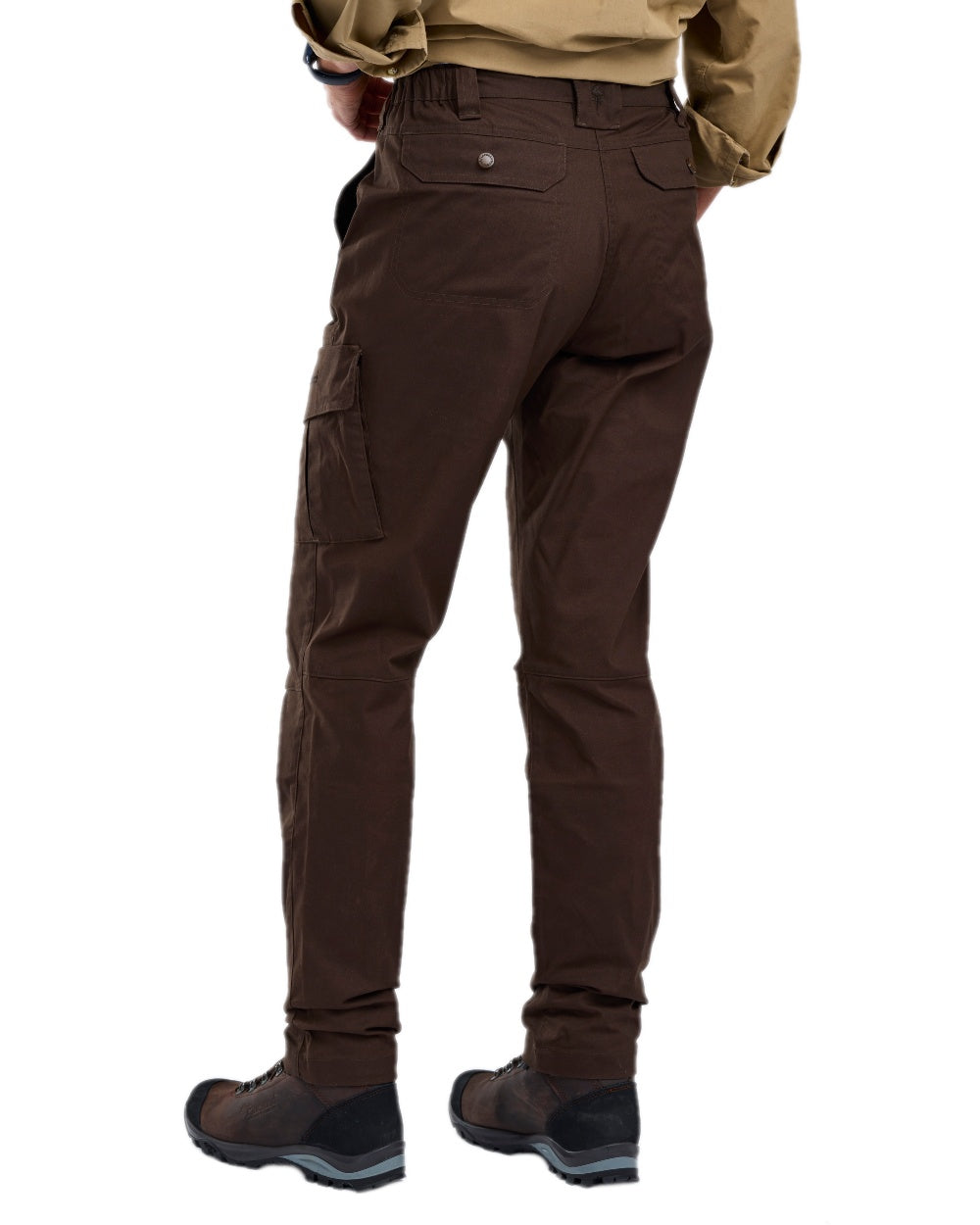 Dark Brown Coloured Pinewood Womens Finnveden Outdoor Trousers on white background #colour_dark-brown