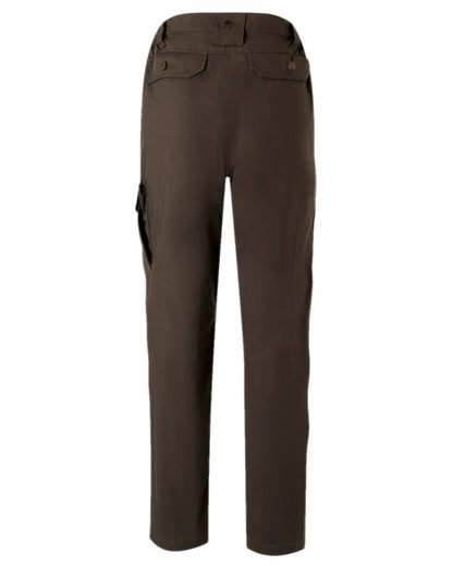 Dark Brown Coloured Pinewood Womens Finnveden Outdoor Trousers on white background #colour_dark-brown