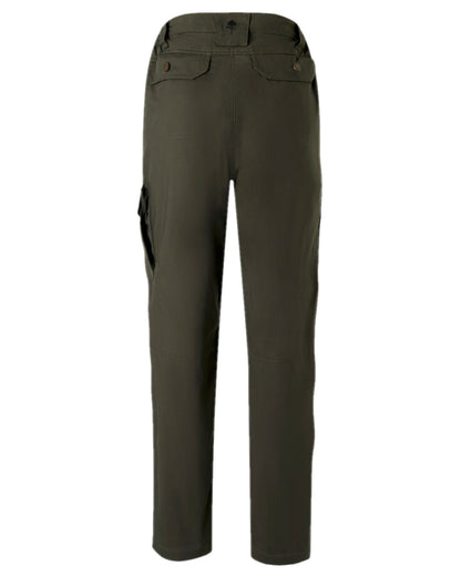 Moss Green Coloured Pinewood Womens Finnveden Outdoor Trousers on white background #colour_moss-green