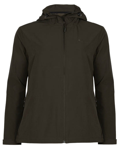Dark Green coloured Pinewood Womens Finnveden Trail Stretch Jacket on white background #colour_dark-green