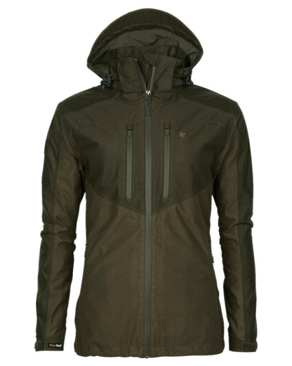 Hunting Brown Suede Brown Coloured Pinewood Womens Furudal Retriever Active Hunting Jacket on white background #colour_hunting-brown-suede-brown