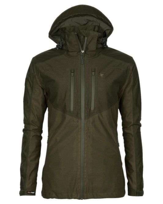 Hunting Brown Suede Brown Coloured Pinewood Womens Furudal Retriever Active Hunting Jacket on white background #colour_hunting-brown-suede-brown