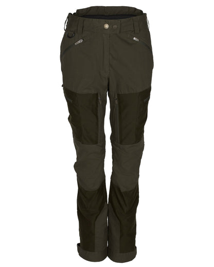 Mossgreen Dark Mossgreen Pinewood Womens Furudal Tracking Trousers on white background #colour_mossgreen-dark-mossgreen