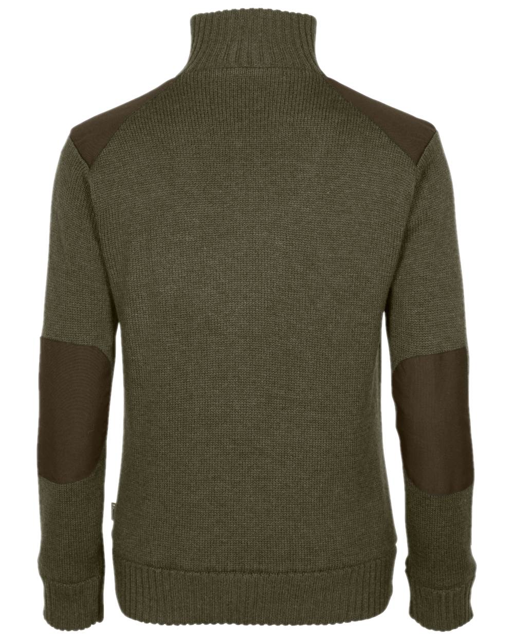 Dark Green Mel Coloured Pinewood Womens Hurricane Knitted Sweater on white background #colour_dark-green-mel