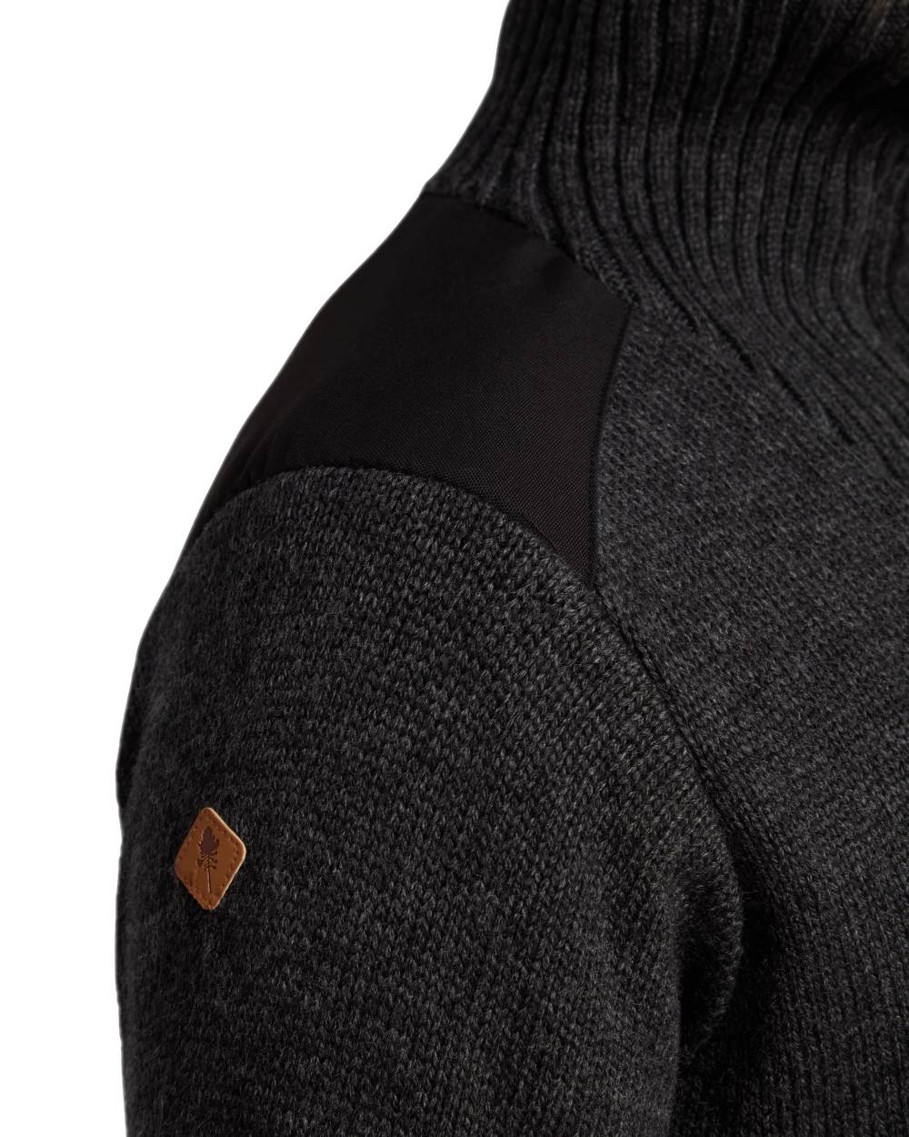 Dark Grey Mel Coloured Pinewood Womens Hurricane Knitted Sweater on white background #colour_dark-grey-mel