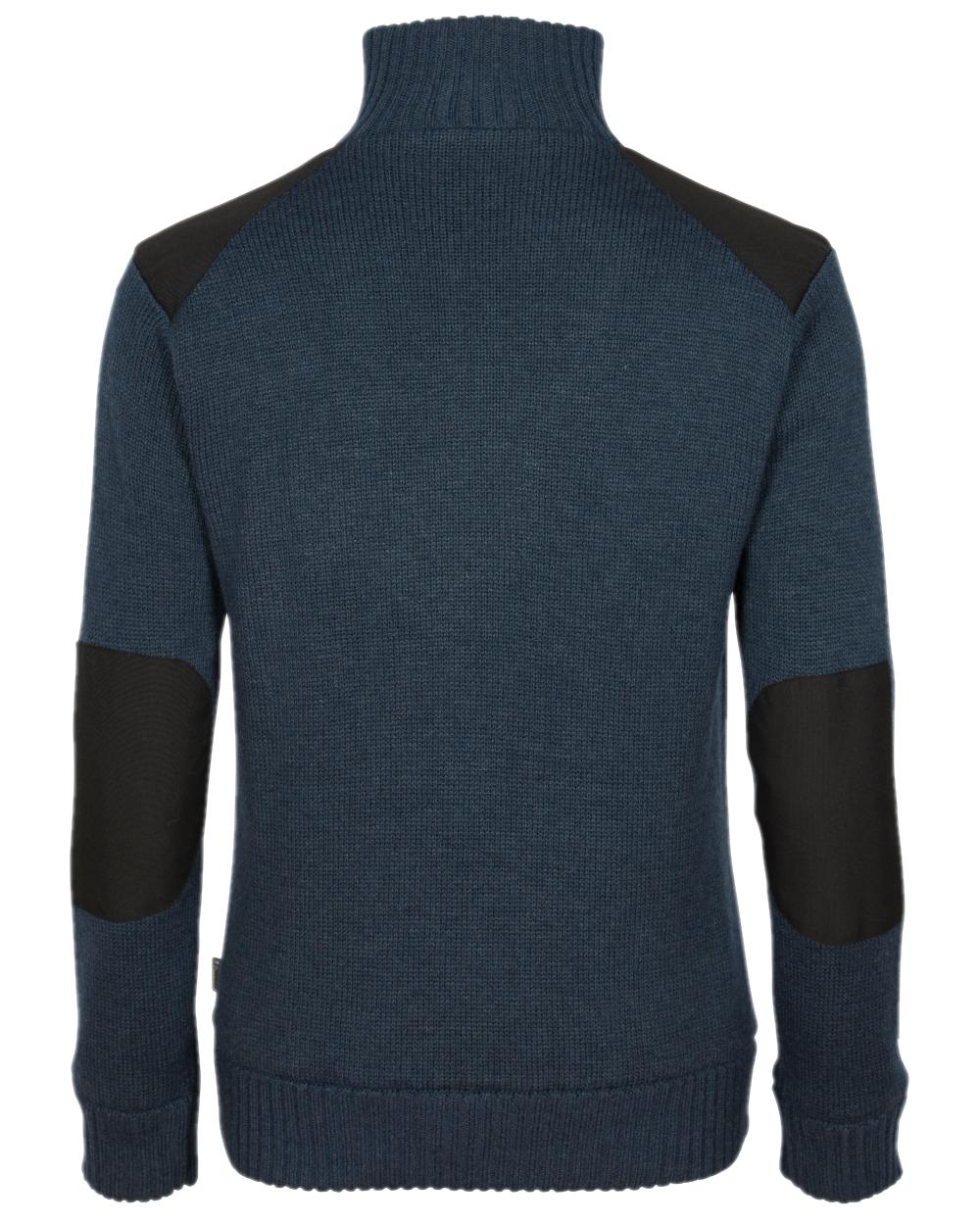 Dark Navy Mel Coloured Pinewood Womens Hurricane Knitted Sweater on white background #colour_dark-navy-mel