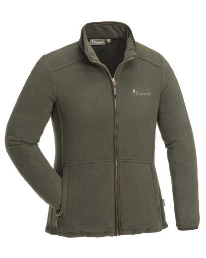 Heather Brown Suede Brown coloured Pinewood Womens Nydala Fleece Jacket on white background #colour_heather-brown-suede-brown