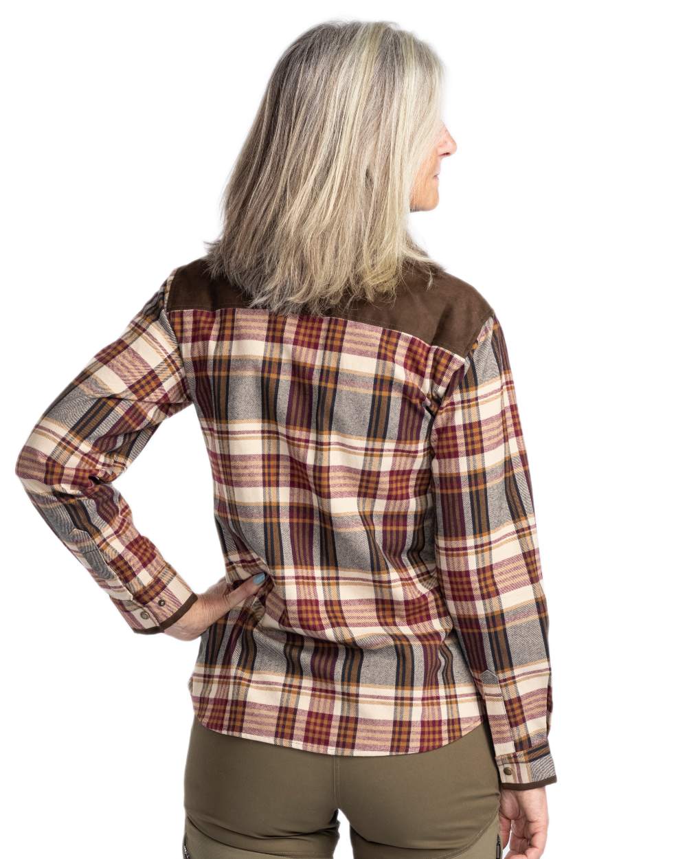 Bordeaux Beige Coloured Pinewood Womens Prestwick Exclusive Shirt on white background #colour_bordeaux-beige