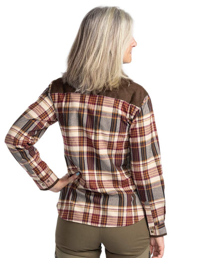 Bordeaux Beige Coloured Pinewood Womens Prestwick Exclusive Shirt on white background #colour_bordeaux-beige