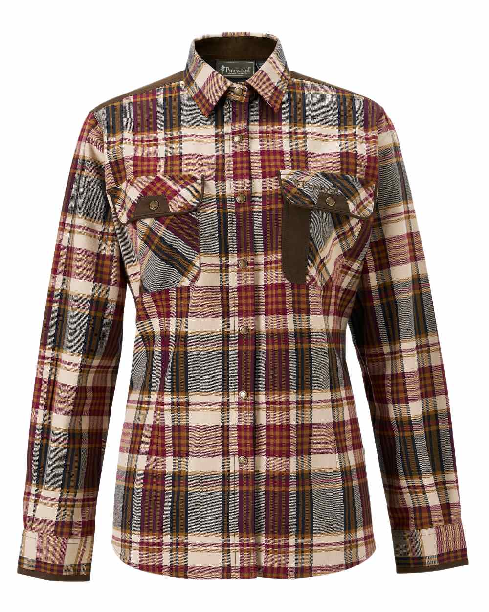 Bordeaux Beige Coloured Pinewood Womens Prestwick Exclusive Shirt on white background #colour_bordeaux-beige
