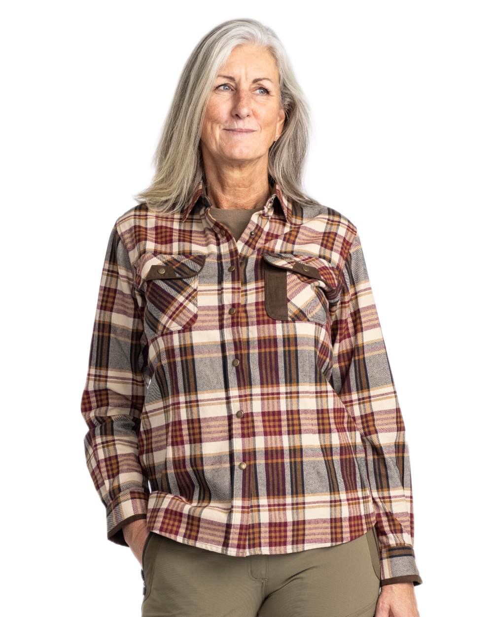 Bordeaux Beige Coloured Pinewood Womens Prestwick Exclusive Shirt on white background #colour_bordeaux-beige
