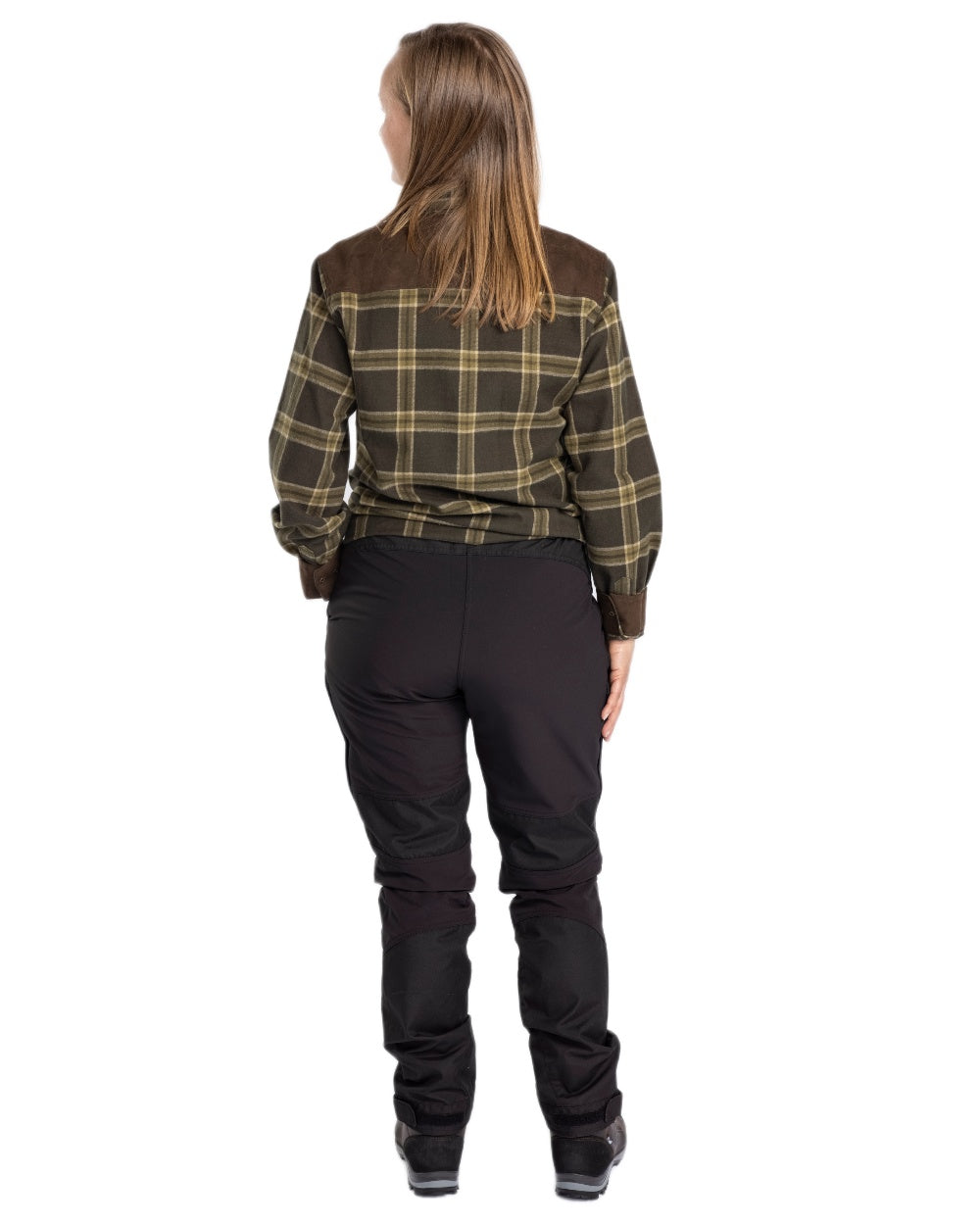 Dark Green Green Coloured Pinewood Womens Prestwick Exclusive Shirt on white background #colour_dark-green-green