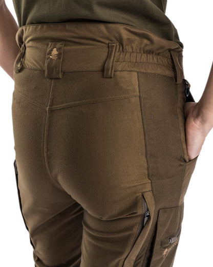 Hunting Brown Suede Brown Coloured Pinewood Womens Retriever Active Trousers on white background #colour_hunting-brown-suede-brown