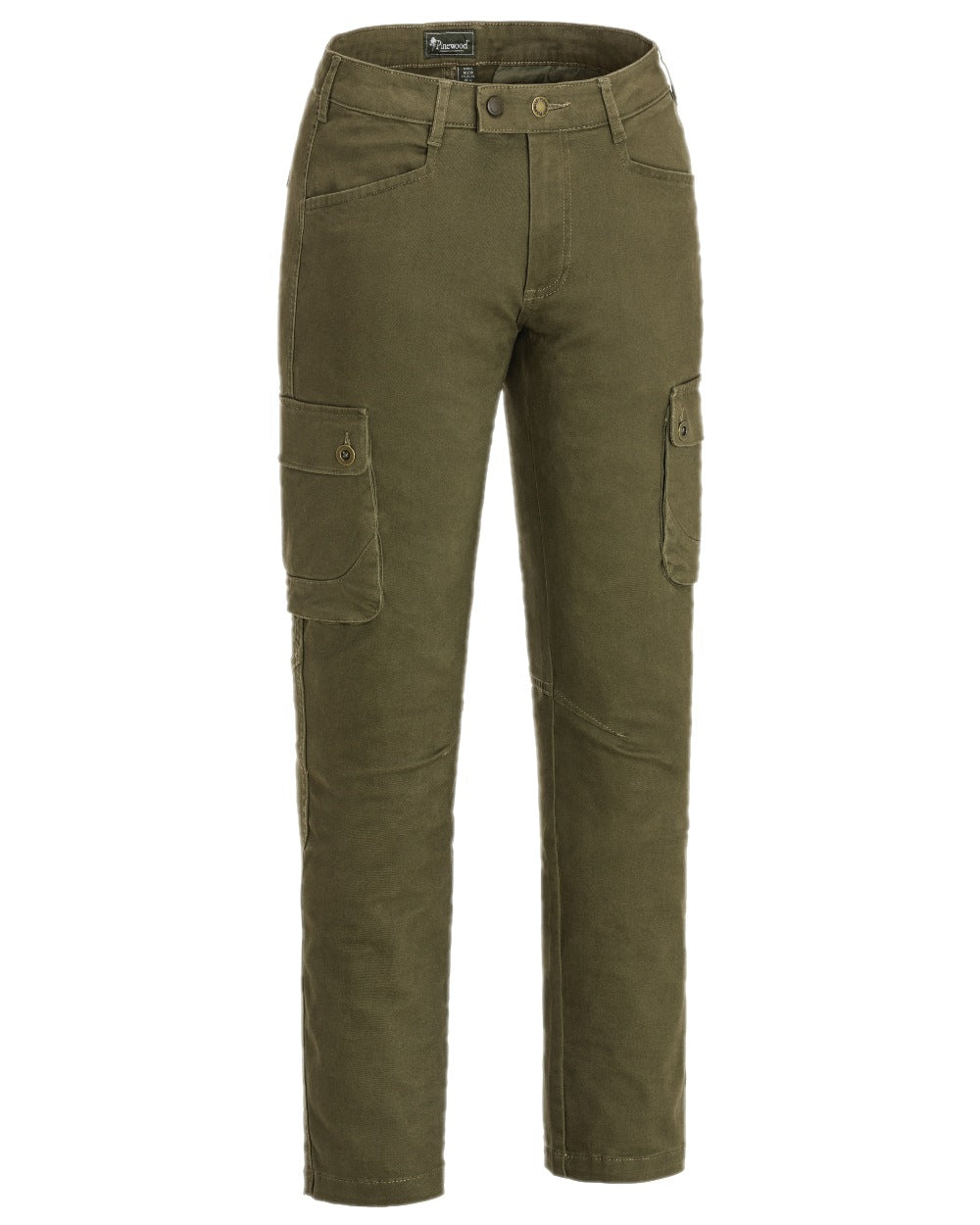 Moss Green Coloured Pinewood Womens Serengeti Trousers on white background #colour_moss-green