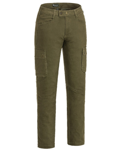 Moss Green Coloured Pinewood Womens Serengeti Trousers on white background #colour_moss-green