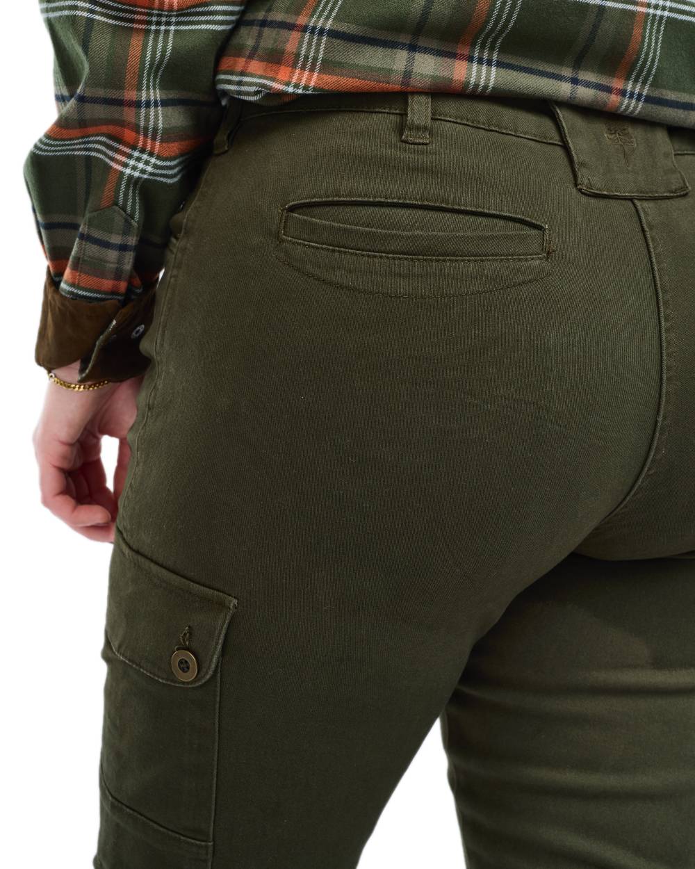 Moss Green Coloured Pinewood Womens Serengeti Trousers on white background #colour_moss-green