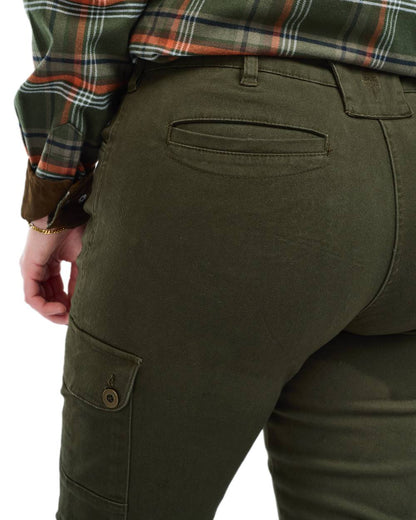Moss Green Coloured Pinewood Womens Serengeti Trousers on white background #colour_moss-green