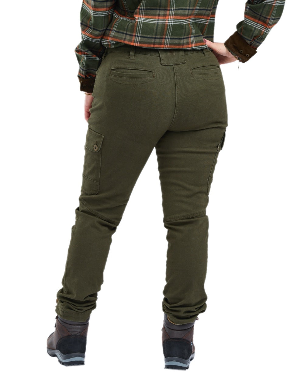 Moss Green Coloured Pinewood Womens Serengeti Trousers on white background #colour_moss-green