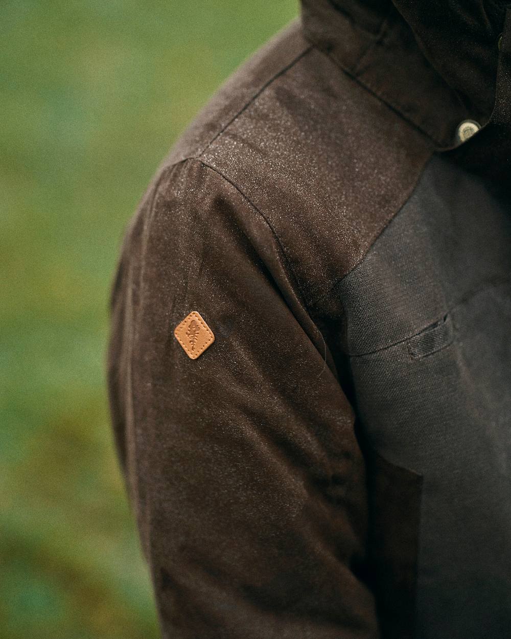 Suede Brown Coloured Pinewood Womens Smaland Abisko 2.0 Hunting Jacket on outdoor background #colour_suede-brown