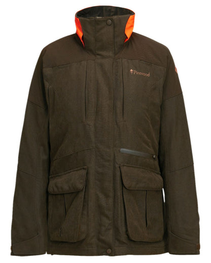 Suede Brown Coloured Pinewood Womens Smaland Hunters Jacket on white background #colour_suede-brown