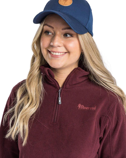 Earth Plum coloured Pinewood Womens Tiveden Fleece Sweater on white background #colour_earth-plum
