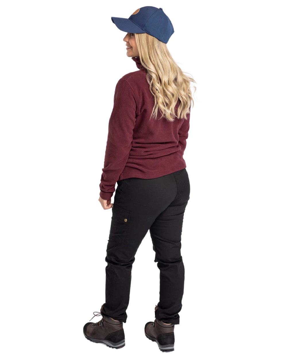 Earth Plum coloured Pinewood Womens Tiveden Fleece Sweater on white background #colour_earth-plum