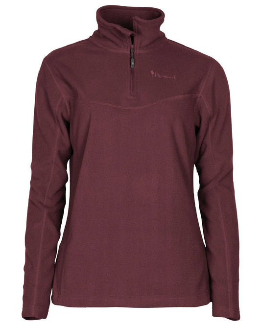 Earth Plum coloured Pinewood Womens Tiveden Fleece Sweater on white background #colour_earth-plum