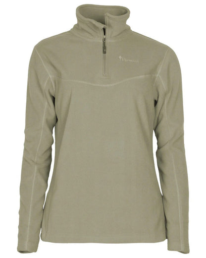 Mid Khaki coloured Pinewood Womens Tiveden Fleece Sweater on white background #colour_mid-khaki